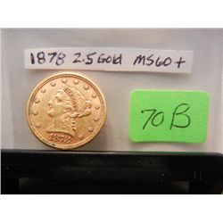 1878 $2.5 Gold Coronet Head Quarter Eagle