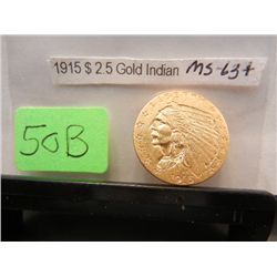 1915 $2.5 Gold Indian Head Quarter Eagle