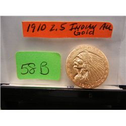 1910 $2.5 Gold Indian Head Quarter Eagle