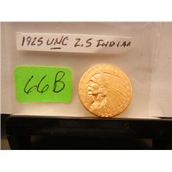 1925 $2.5 Gold Indian Head Quarter Eagle
