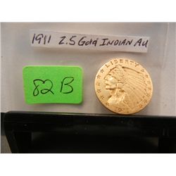 1911 $2.5 Gold Indian Head Quarter Eagle
