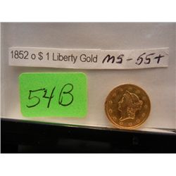 1852-O $1 Gold Coronet Head, Type I