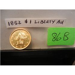 1852 $1 Gold Coronet Head, Type I