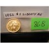 Image 1 : 1852 $1 Gold Coronet Head, Type I