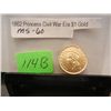 Image 1 : 1862 $1 Gold Indian Princess Large Head