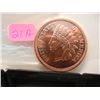 Image 1 : 1 Oz. Indian Head, .999 Fine Copper Comm. Coin, by Golden State Mint