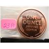 Image 2 : 1 Oz. Lincoln Wheat Cent, .999 Fine Copper Comm. Coin, by Golden State Mint, 1909-S