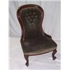 Image 1 : VICTORIAN MAHOGANY NURSING CHAIR,with button spoon back over padded seat. 280 - 320...