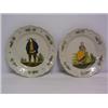 Image 1 : PAIR DELFWARE PLATES, decorated with Quimper style figures and border of scatteflowers, painted m...