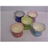 Image 1 : FIVE MATCHING MALING LUSTRE SWEET DISHES, on foot with different colours C1920's. 60 - 80...