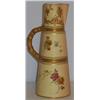 Image 1 : ROYAL WORCESTER CONICAL SHAPED JUG with gilt handle and banding showing a painted floral pattern....