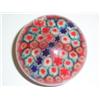 Image 1 : ENGLISH MILLEFIORI PAPERWEIGHT, with ruffle and cog canes, in deep blue, orange and white, possib...