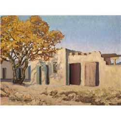 Adobe House with Tree