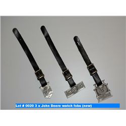 3 x John Deere watch fobs (new)