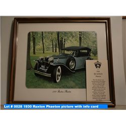 1930 Ruxton Phaeton picture with info card