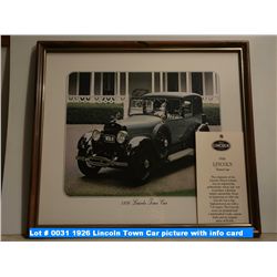 1926 Lincoln Town Car picture with info card