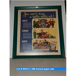 2 x BA framed paper ads