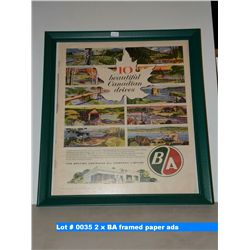 2 x BA framed paper ads