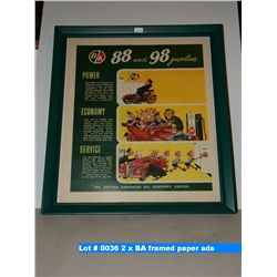 2 x BA framed paper ads