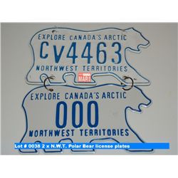 2 x N.W.T. Polar Bear license plates