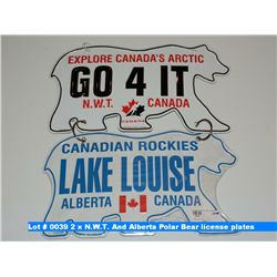 2 x N.W.T. And Alberta Polar Bear license plates