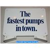 Image 2 : "Get a Gulf Travel Card" (front) "The fastest pumps in town" (back) display
