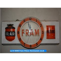Fram filters illuminated clock