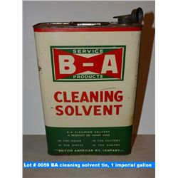 BA cleaning solvent tin, 1 imperial gallon