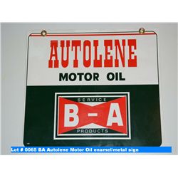 BA Autolene Motor Oil enamel/metal sign