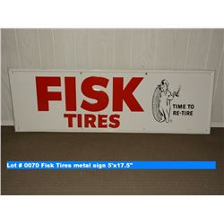 Fisk Tires metal sign 60x17.5 inches