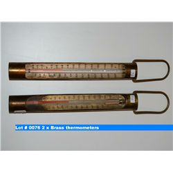 2 x Brass thermometers