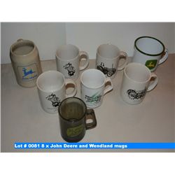 8 x John Deere and Wendland mugs