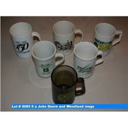 6 x John Deere and Wendland mugs
