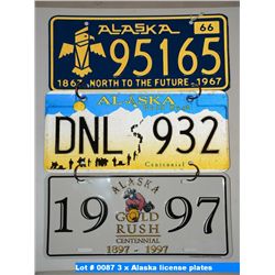 3 x Alaska license plates