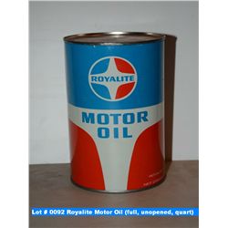 Royalite Motor Oil (full, unopened, quart)