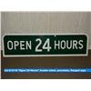 Image 1 : "Open 24 Hours" double sided, porcelain, flanged sign