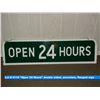 Image 2 : "Open 24 Hours" double sided, porcelain, flanged sign