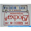 Image 1 : Waldheim & Expo 67 licenese plates