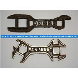 2 x Deere and Vanbrunt hand tools (deere end broken off)