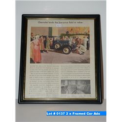 2 x Framed Car Ads