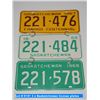 Image 1 : 3 x Saskatchewan license plates