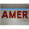 Image 2 : Red "British American Dealer" sign, all 21 letters, letters are 1 ft high