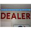 Image 4 : Red "British American Dealer" sign, all 21 letters, letters are 1 ft high