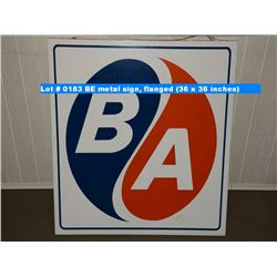 BE metal sign, flanged (36 x 36 inches)