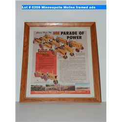 Minneapolis Moline framed ads