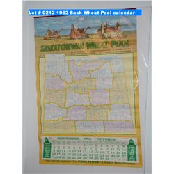 1962 Sask Wheat Pool calendar