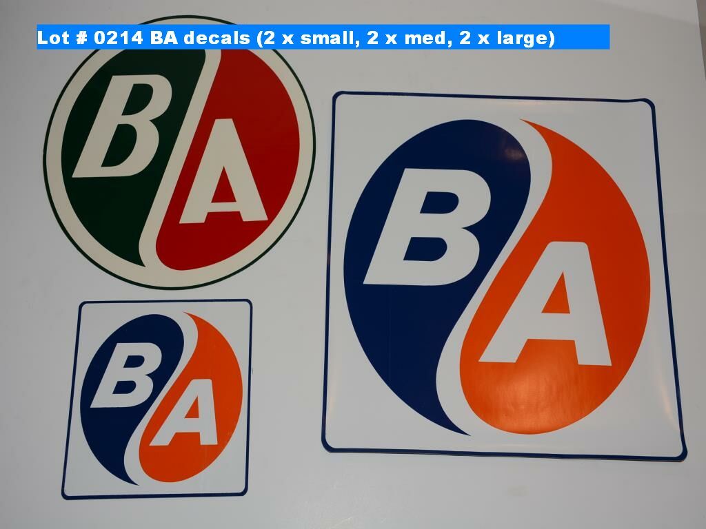 Ba Stickers BA decals (2 x small, 2 x med, 2 x large) - Bodnarus Auctioneering