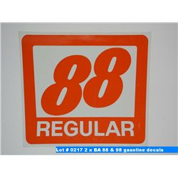 2 x BA 88 & 98 gasoline decals