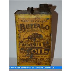 Buffalo Oil tin - Prairie City Oil Co.