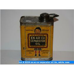 en-ar-co separator oil tin, white rose